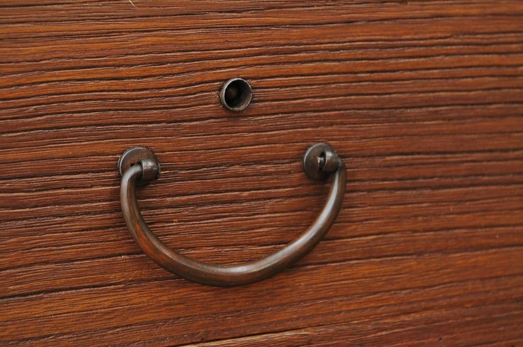 アンティーク家具　古い木のシンプルな引き出しローボード