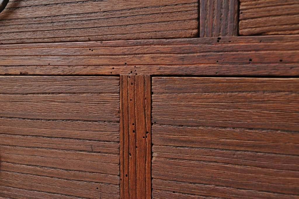 アンティーク家具　古い木のシンプルな引き出しローボード