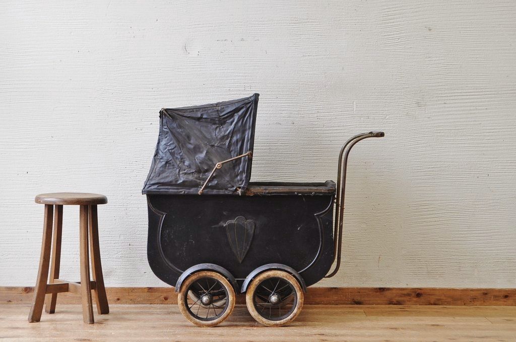 アンティーク雑貨　珍品希少!大正時代の乳母車(ベビーカー)