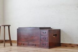 アンティーク雑貨　ジャンク品　手掛けが欠品の長火鉢