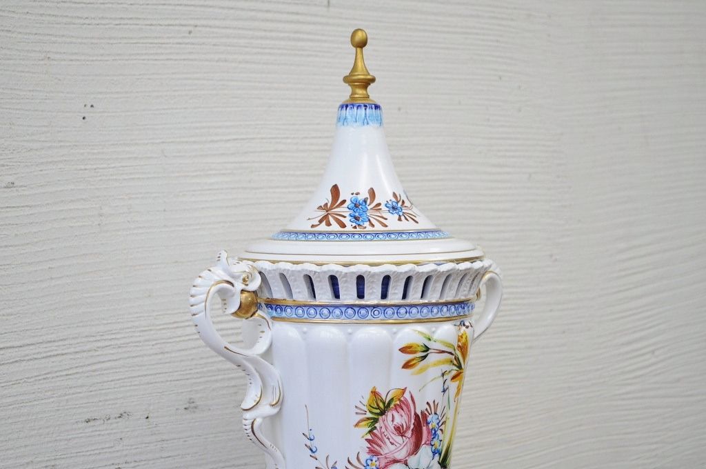 アンティーク雑貨　●イタリア製・壷　花器　花瓶　アンティーク陶器