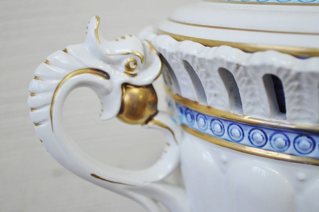 アンティーク雑貨　●イタリア製・壷　花器　花瓶　アンティーク陶器