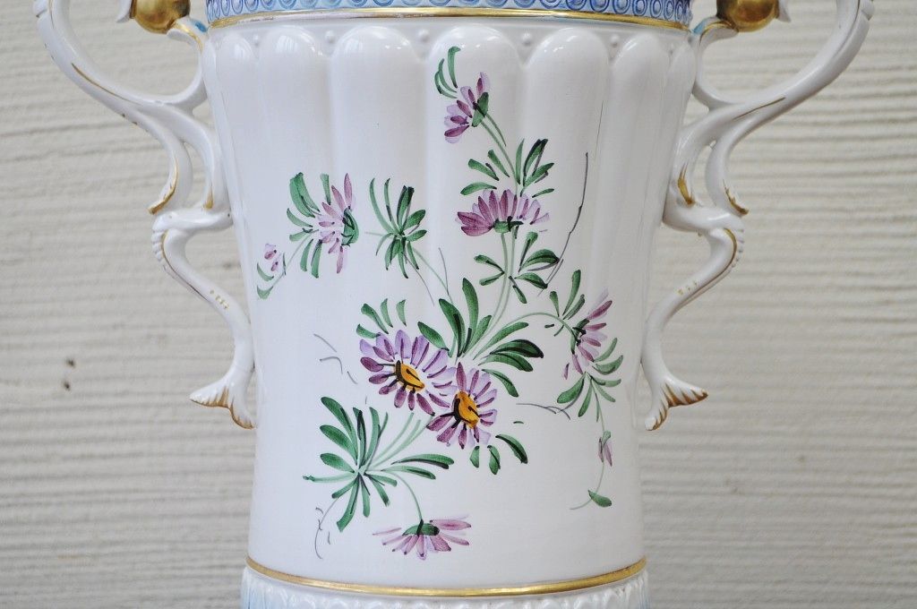 アンティーク雑貨　●イタリア製・壷　花器　花瓶　アンティーク陶器