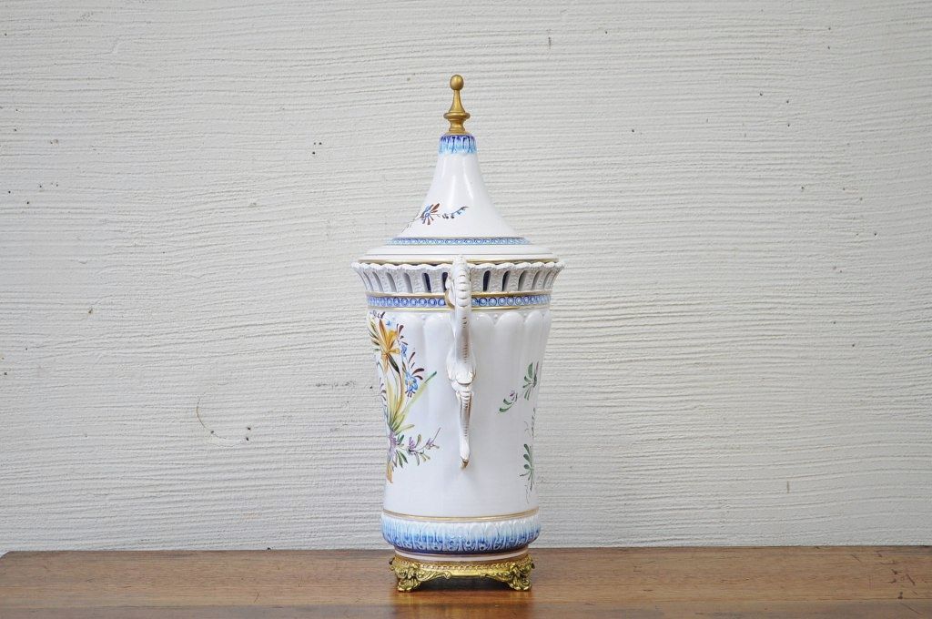 アンティーク雑貨　●イタリア製・壷　花器　花瓶　アンティーク陶器