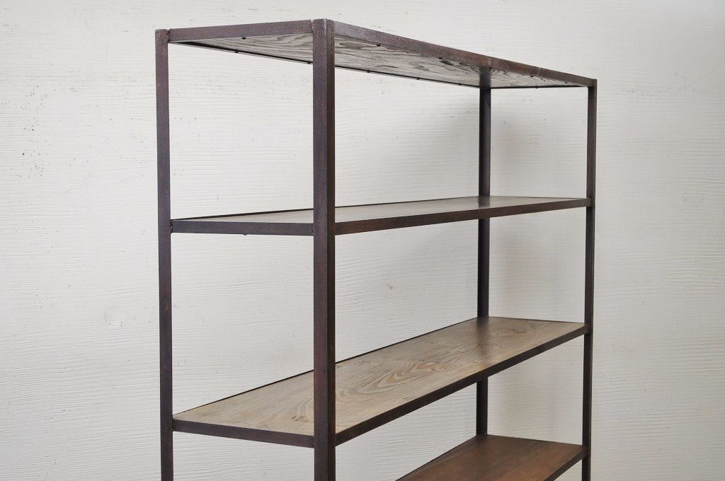 アンティーク家具　◆重厚なアイアン飾り棚(大)
