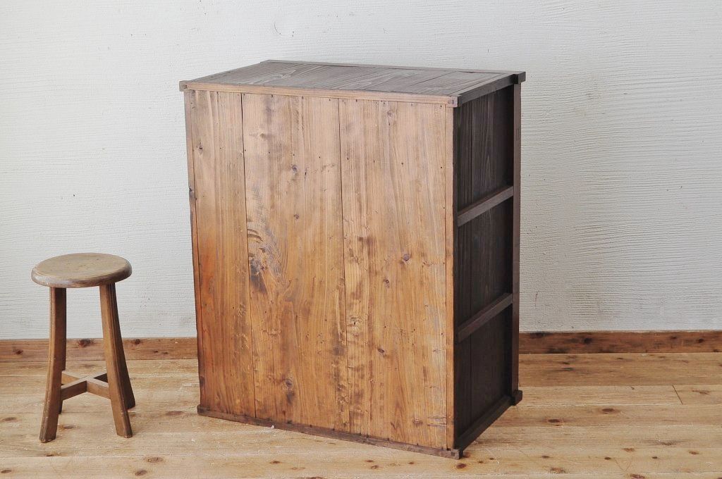 アンティーク家具　前面欅!古い商家のシックな帳場箪笥