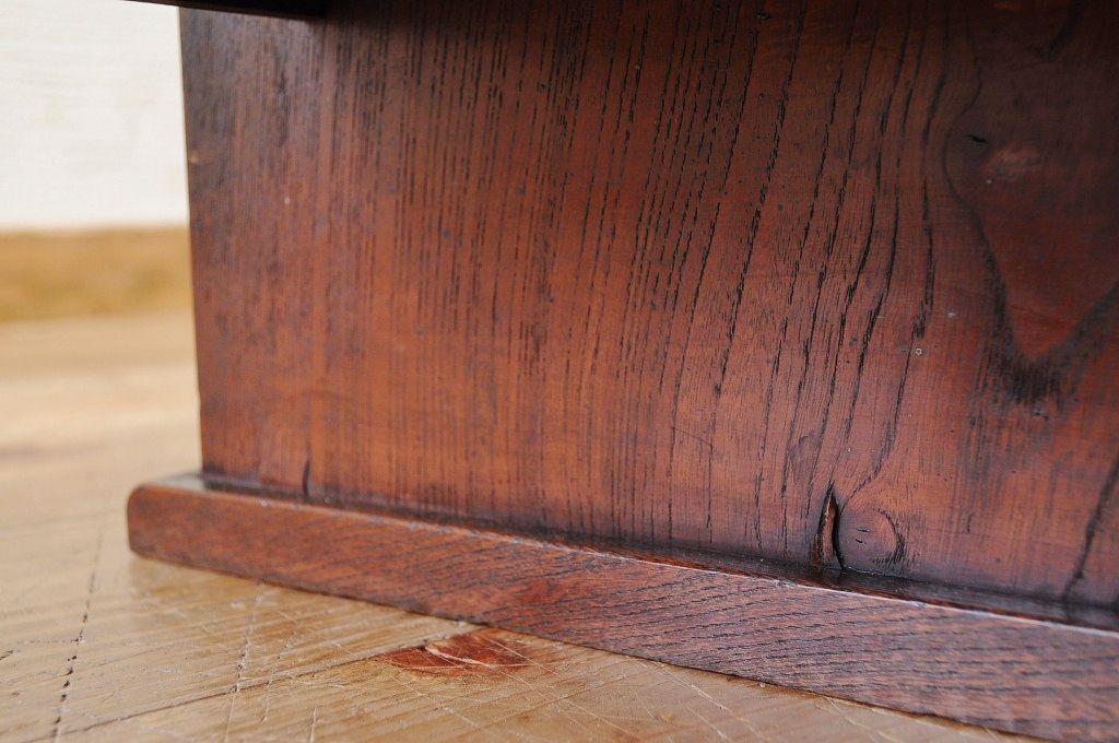 アンティーク家具　高級品!古い欅材の引き出し付一枚板裁ち板(机)