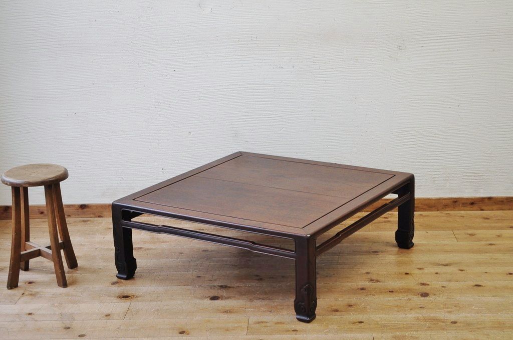 アンティーク家具　古い唐木の味のある座卓
