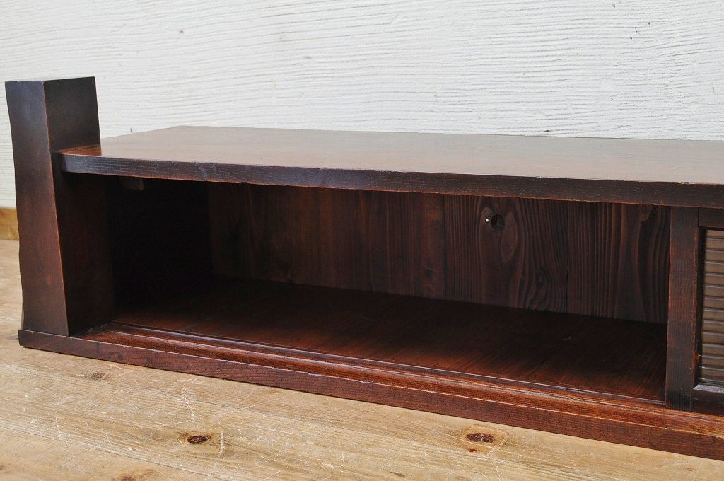 アンティーク家具　古いお屋敷のモールガラスローボード(置き床)