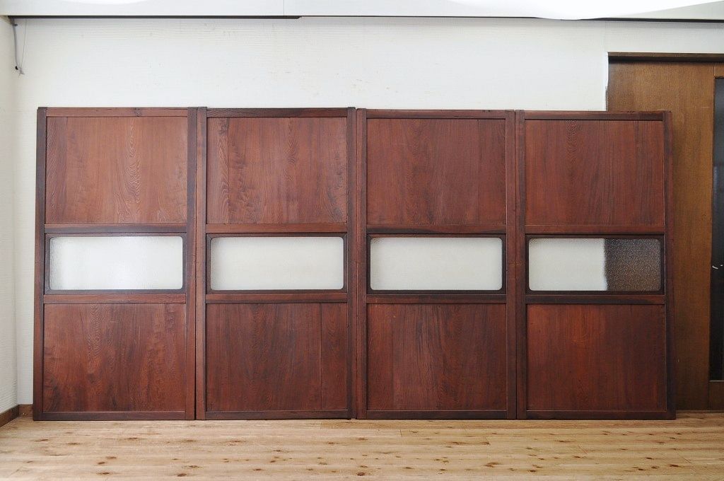 極上美品!古いダイヤガラス帯戸4枚セット