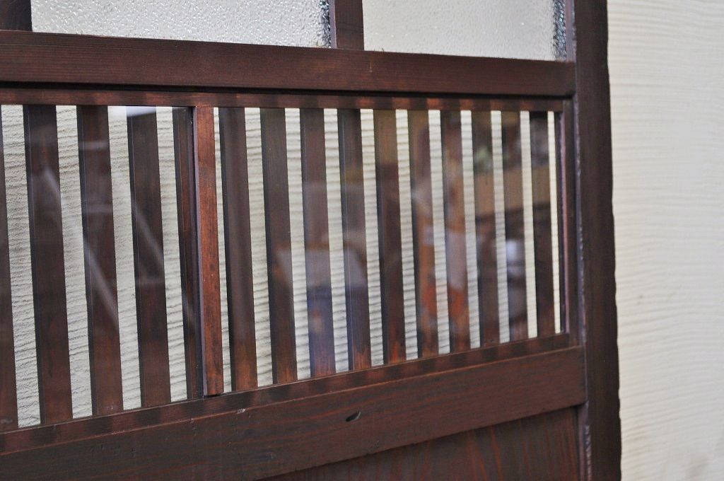 変わり型 ダイヤガラス格子帯戸2枚セット(ガラス帯戸)