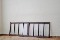 古いモールガラス引き戸2枚セット