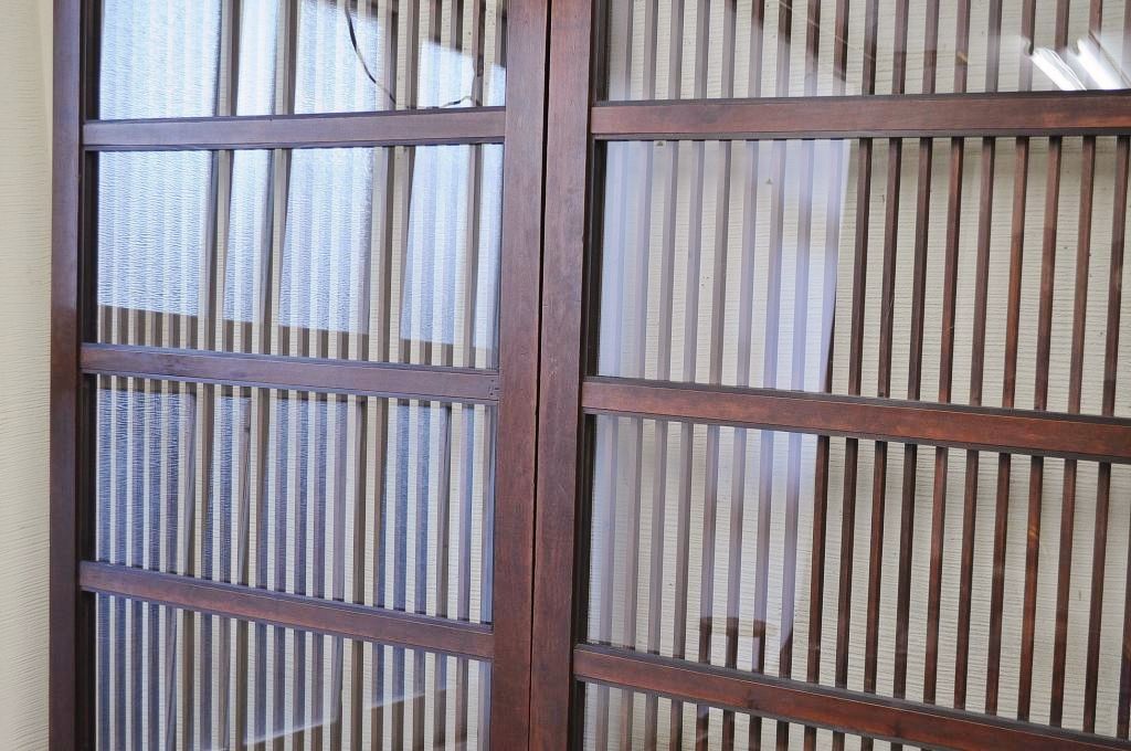 ◇古い商家の蔵戸のようなガラス格子戸4枚セット