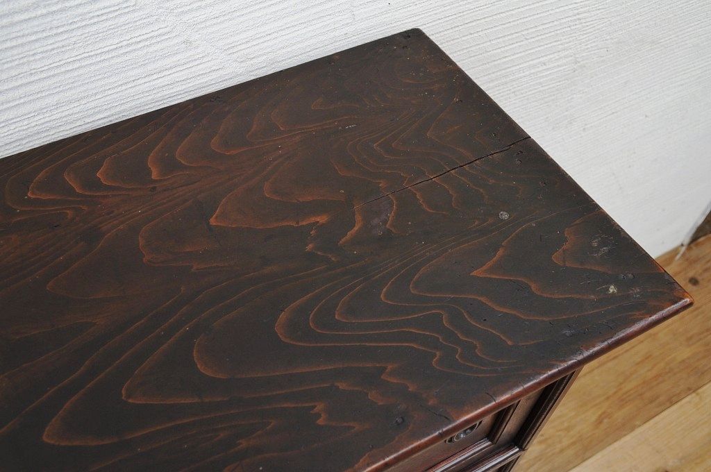 アンティーク家具　最高級!古い欅材黒柿縁の茶箪笥