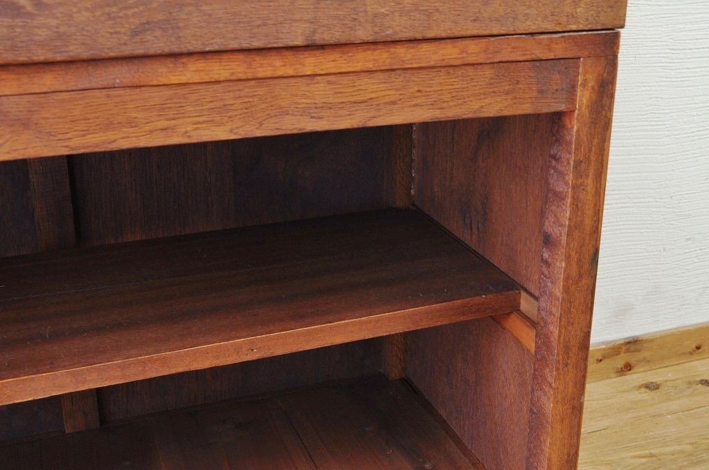 アンティーク家具　極上!古いナラ材の上開きガラスケース