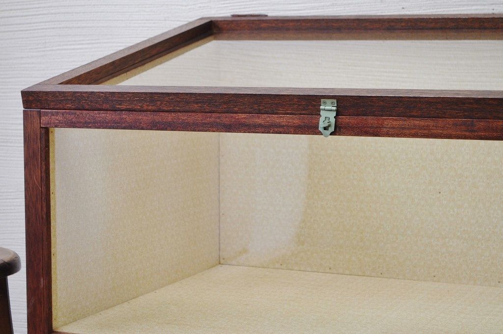 アンティーク家具　古い資料館の展示用ガラスケース(ショーケース)小2