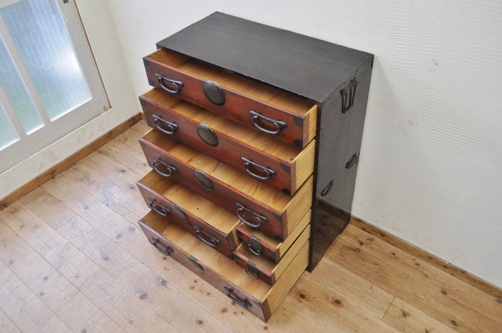 美品!古い欅材の松本箪笥　