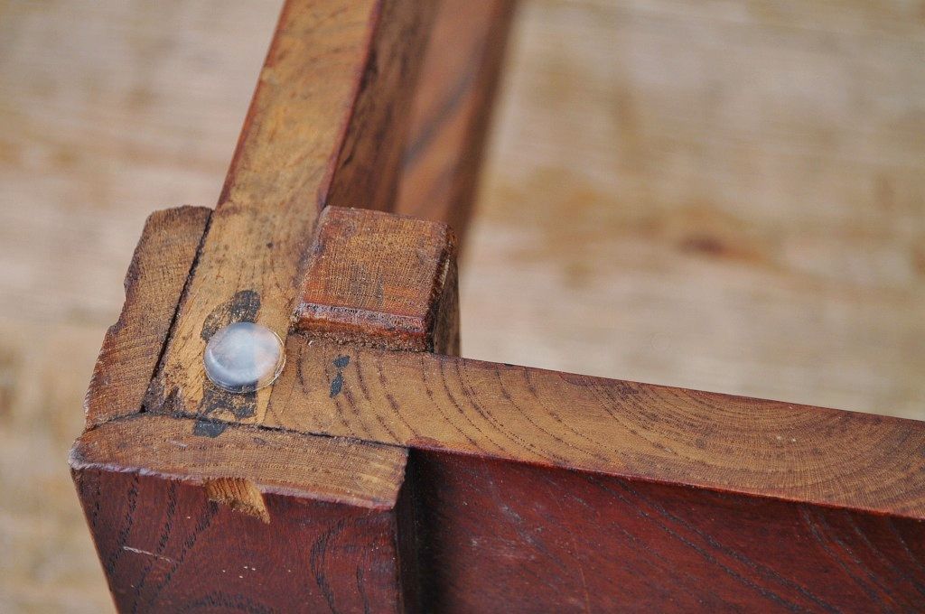 アンティーク家具　☆古い欅材の漆塗り切り株座卓