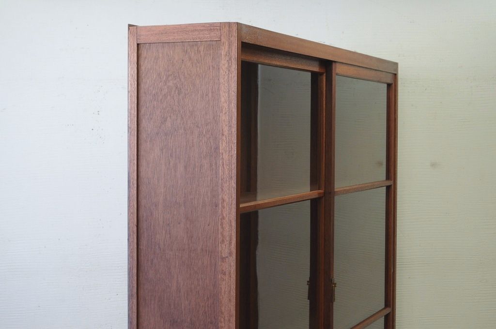 アンティーク家具　古い木のシンプルな収納棚(飾り棚、ガラスケース)2　4台有