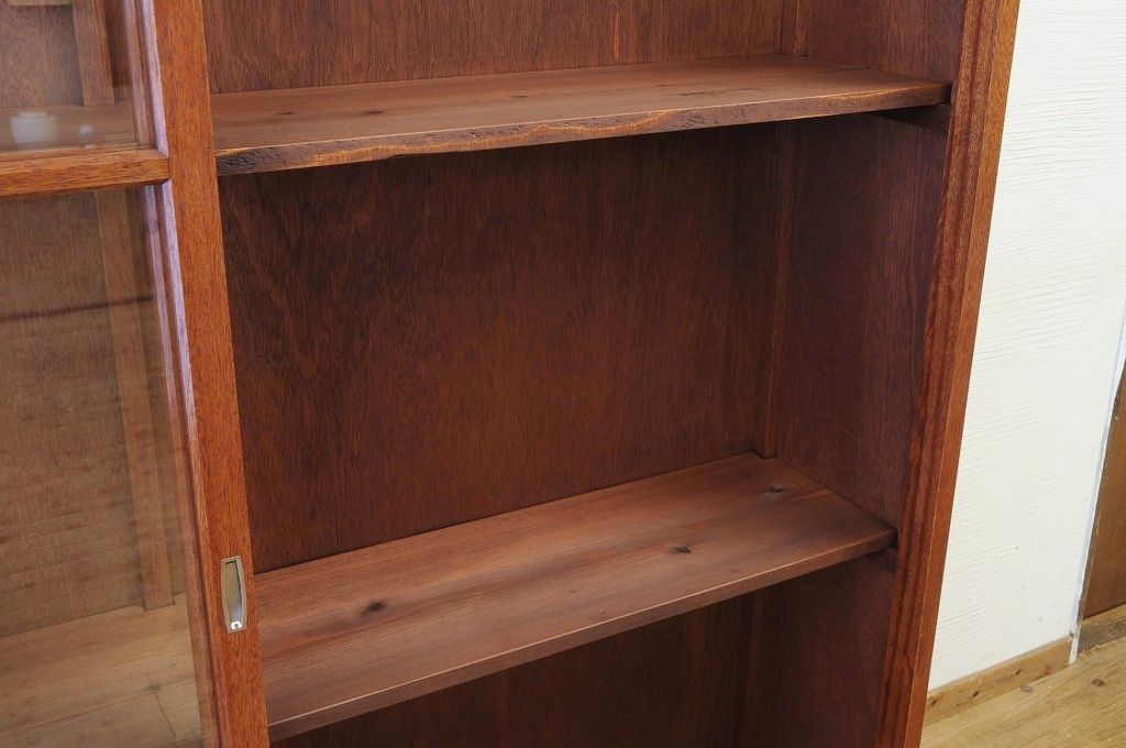 アンティーク家具　古い木のシンプルな収納棚(飾り棚、ガラスケース)2　4台有