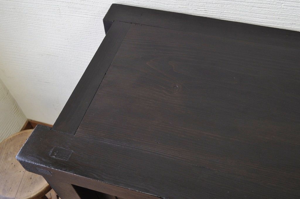 アンティーク家具　味のある横桟時代箪笥サイドボード(水屋箪笥)