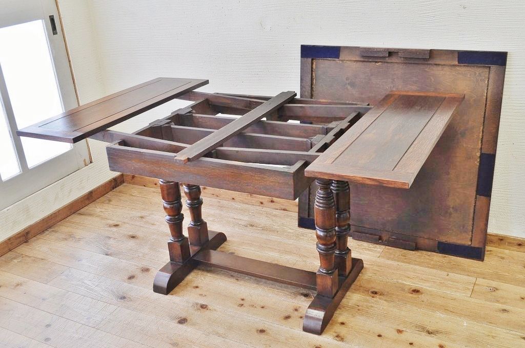 アンティーク家具　1950〜60年頃　イギリス製ドローリーフテーブル