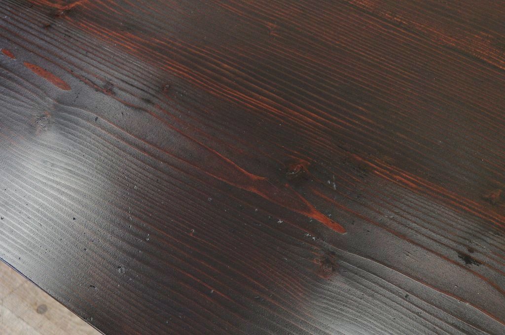 アンティーク家具　古い木の大きな両面引き出し付作業台(テーブル)