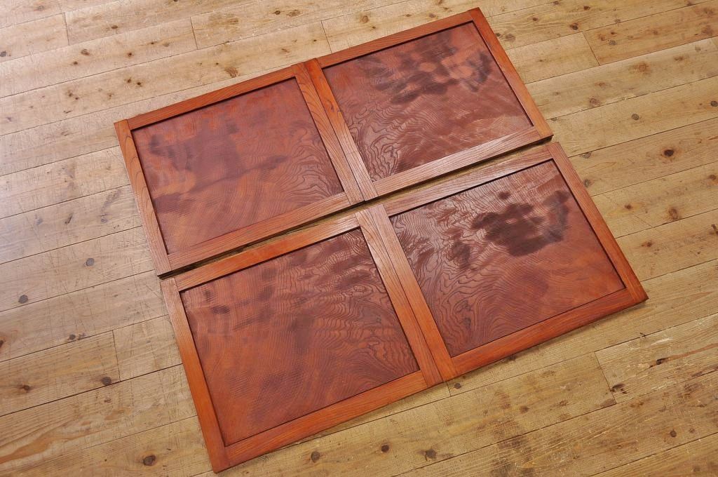 アンティーク家具　◇奇跡の状態漆の美しい前面欅二段重ね収納箪笥(水屋箪笥)