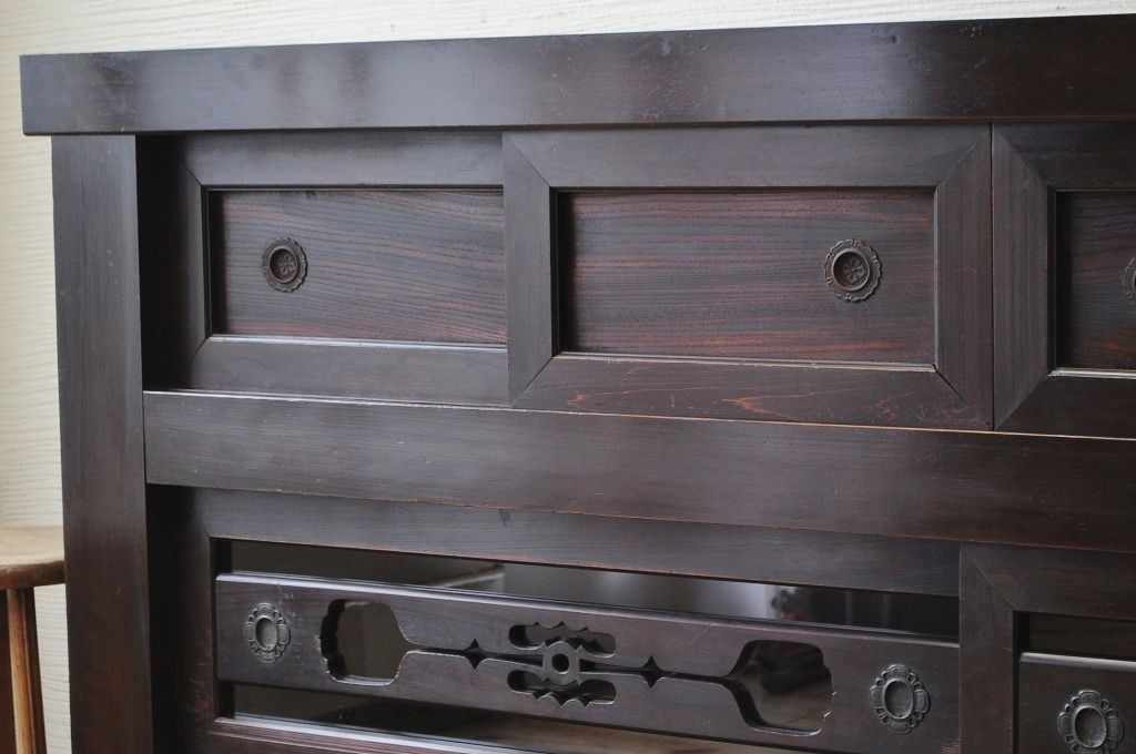 アンティーク家具　極上!古い木の六尺水屋箪笥サイドボード