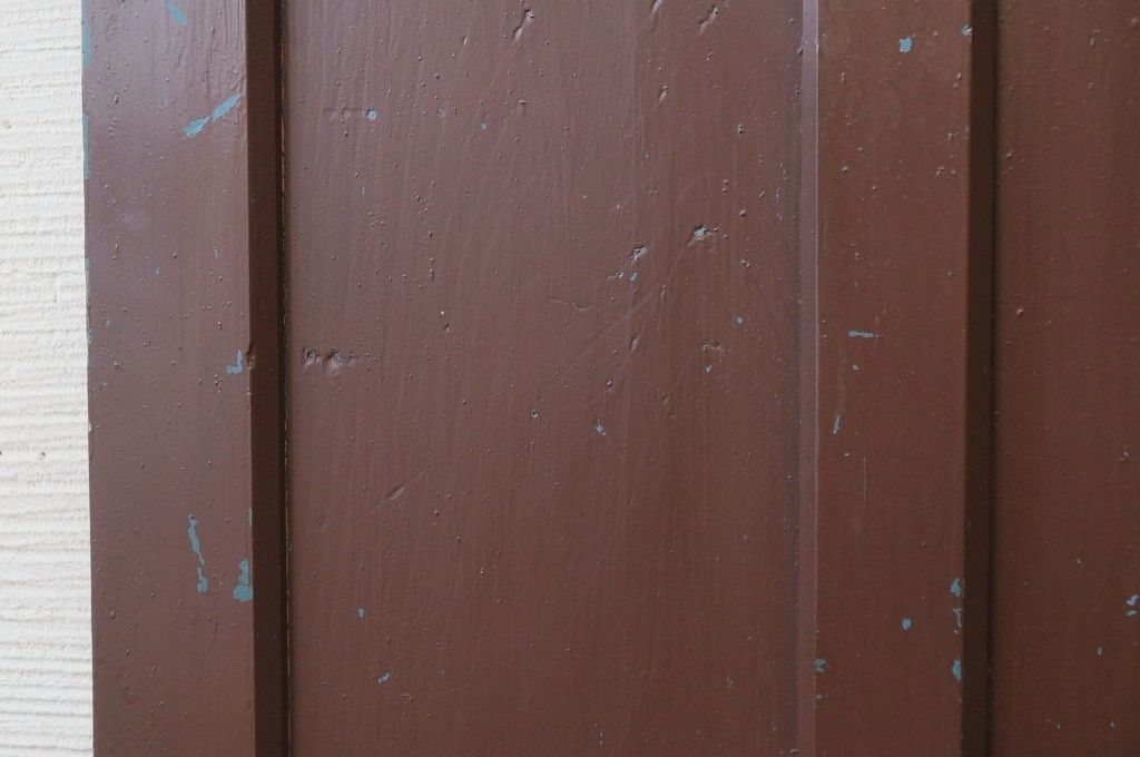 ペンキの剥げたガラスドアノブモールガラス扉8
