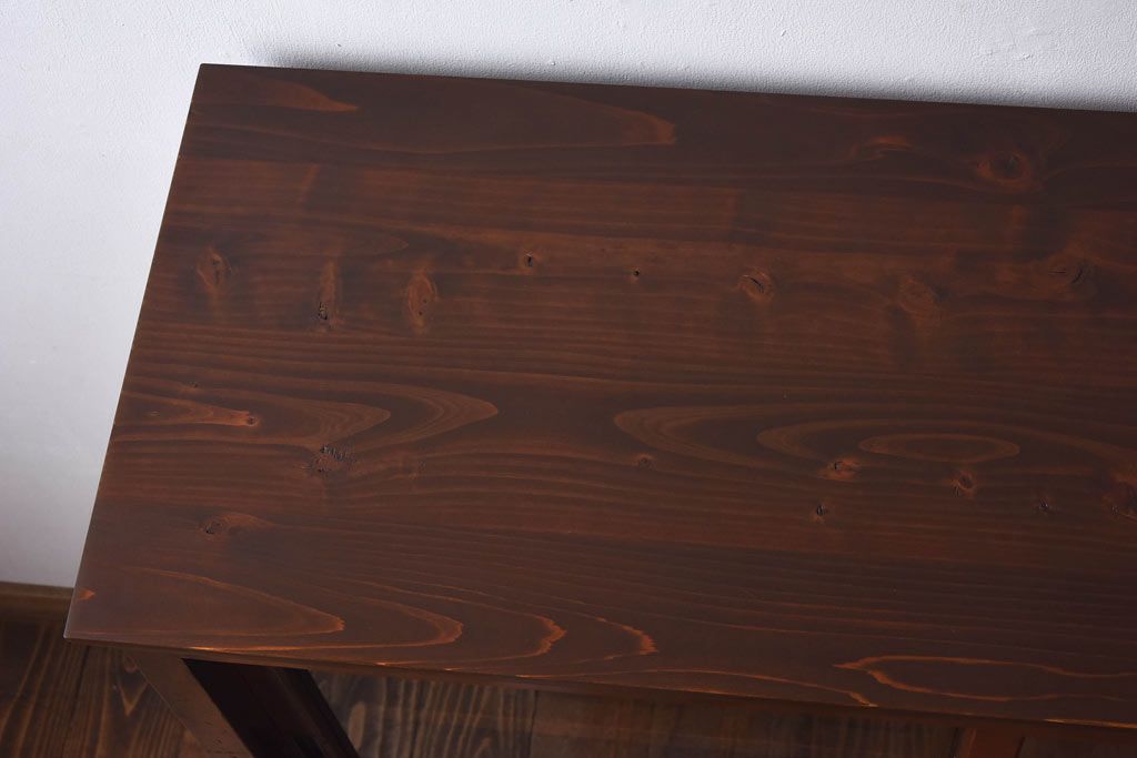 アンティーク家具　大正期　リメイク　古い木の味わいある質感が魅力の収納棚(戸棚、キャビネット、引き出し)(R-030356)