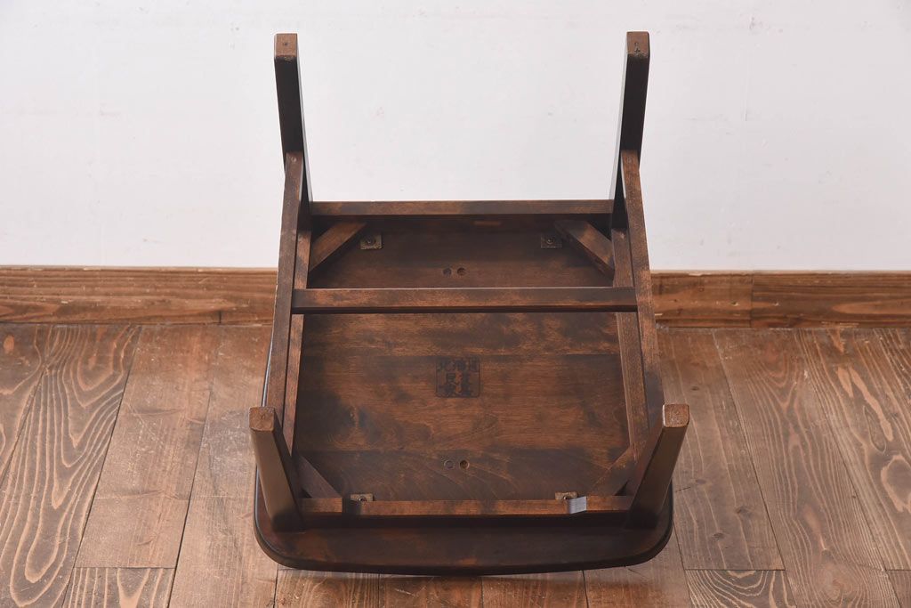 中古　北海道民芸家具　HM645　ゆったりとした座り心地のラダーバックチェア(ダイニングチェア、椅子)(2)(R-030363)