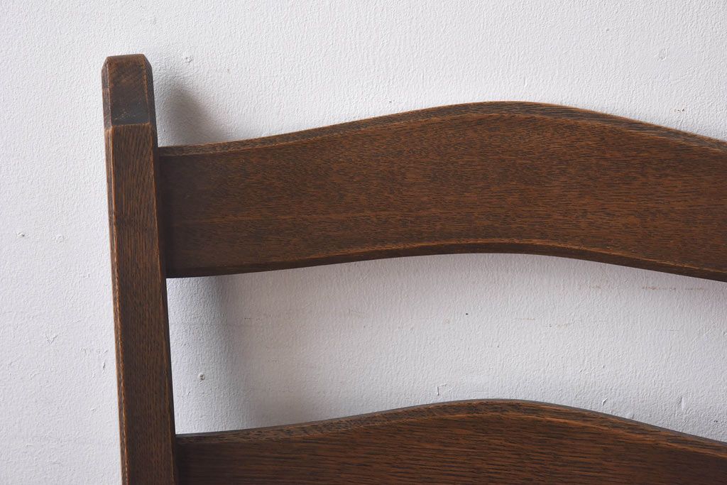 中古　永田良介商店製　上質な作りが魅力的なラダー型食堂椅子(ダイニングチェア、ラダーバックチェア、ワークチェア、椅子)(R-030385)