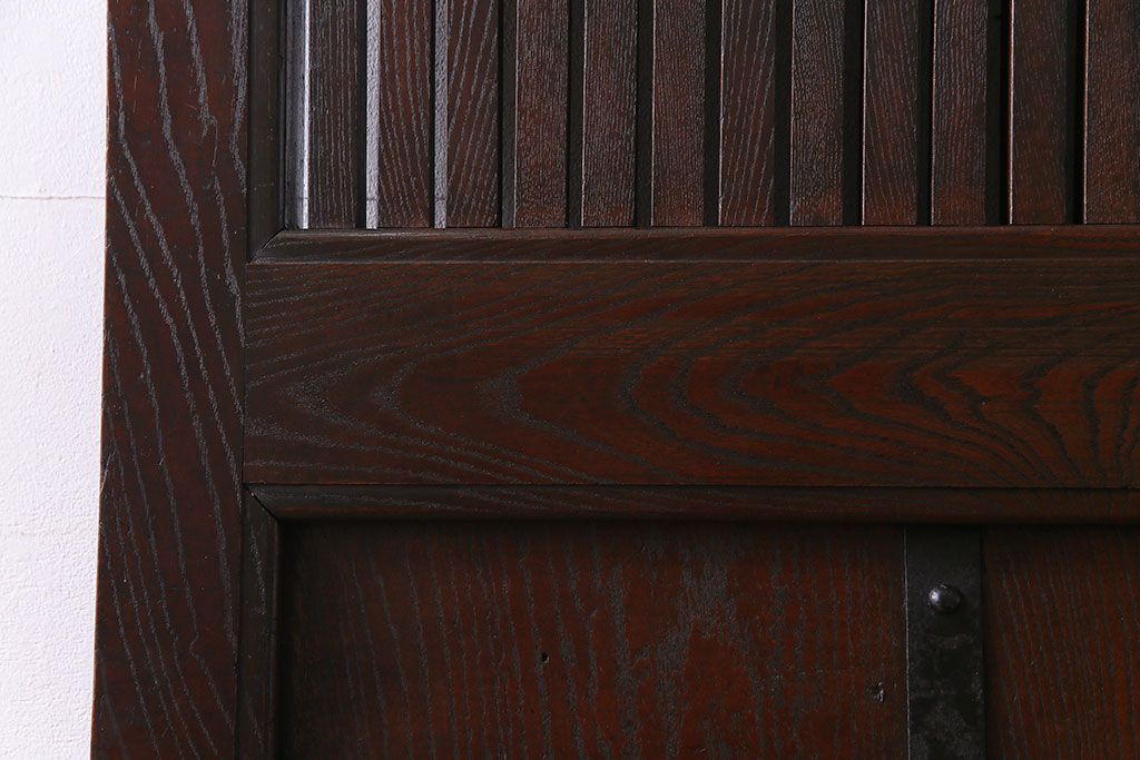 和製アンティーク　総ケヤキ材　重厚かつ上品な佇まいの富山蔵戸(引き戸、建具、玄関戸)