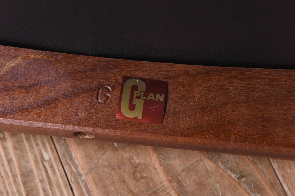 ヴィンテージ家具　北欧ビンテージ　G-PLAN(ジープラン)　ストライプ柄のラダーバックチェア(ダイニングチェア、ワークチェア、イス)(1)(R-030461)