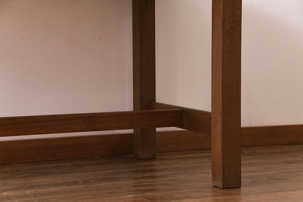 昭和レトロ　リメイク　懐かしさ感じる素朴な佇まいの作業テーブル(作業台、ダイニングテーブル)(1)