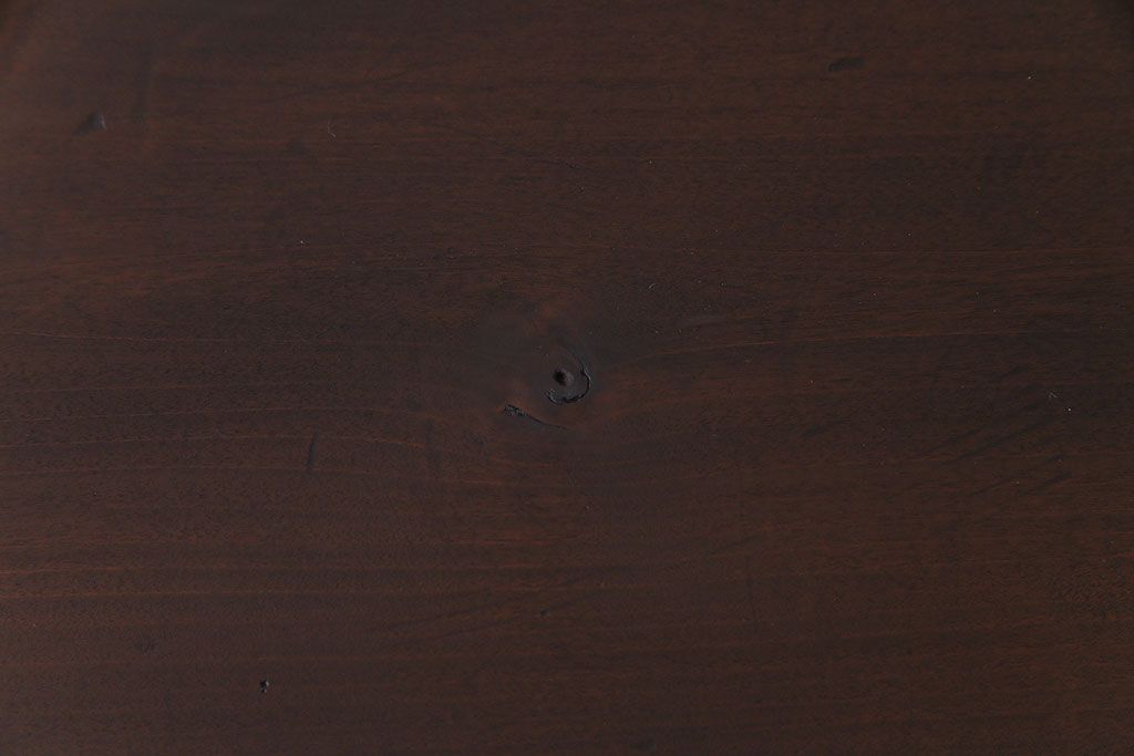 アンティーク家具　明治大正期　栃の木材　一枚板を使ったシンプルな鉄脚テーブル(コンソールテーブル、飾り台)