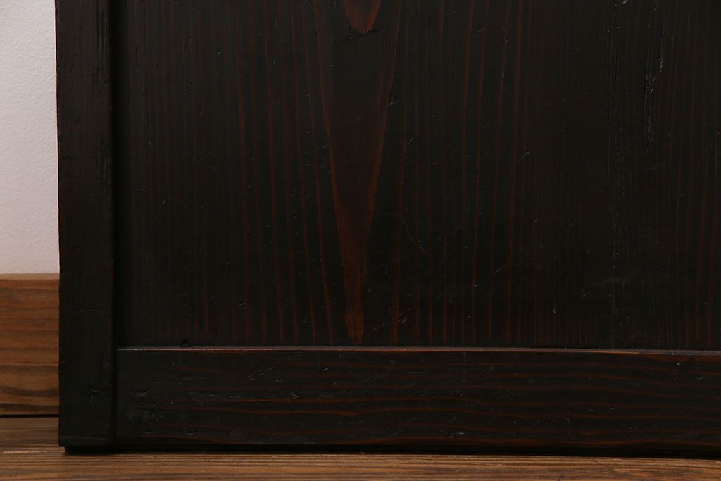 和製アンティーク　古い趣と燻された風合いが味わい深い格子戸(引き戸、建具)4枚セット