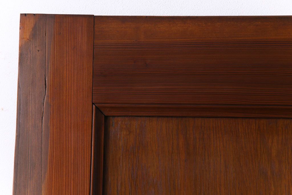 昭和レトロ　ミラー付き　シンプルなアンティーク木製ドア(扉)