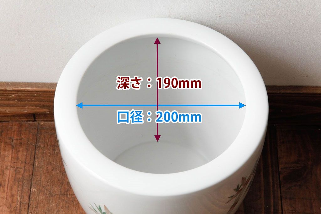 アンティーク雑貨　ノリタケ・則武(日陶) 　竹モチーフが和の風情を感じる火鉢(手あぶり、鉢カバー)