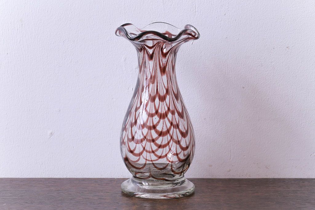 アンティーク雑貨　和製アンティーク　モダンでおしゃれな掻き上げ花瓶(マーブル)