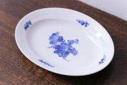 中古　ROYAL COPENHAGEN(ロイヤルコペンハーゲン)　ブルーフラワー　プレイン　オーバルプレート(皿、洋食器)(2級品)