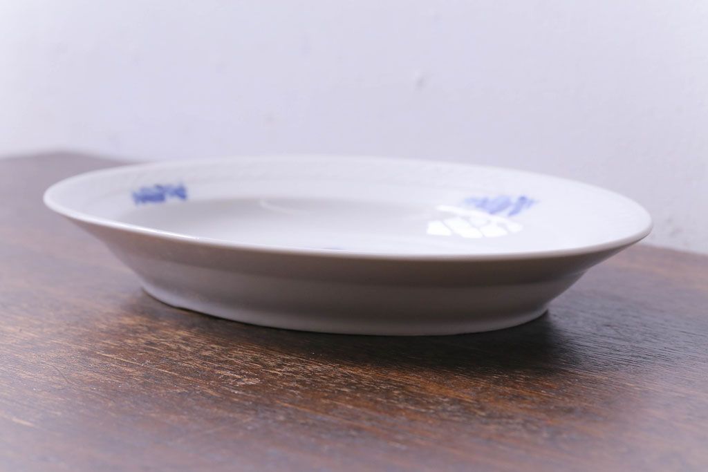 中古　ROYAL COPENHAGEN(ロイヤルコペンハーゲン)　ブルーフラワー　プレイン　オーバルプレート(皿、洋食器)(2級品)