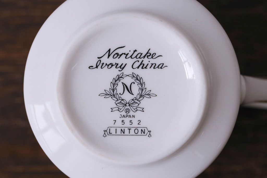 中古　ノリタケ(Noritake、則武)　リントン　高級感漂うシックなクリーマー・シュガーポット3点セット