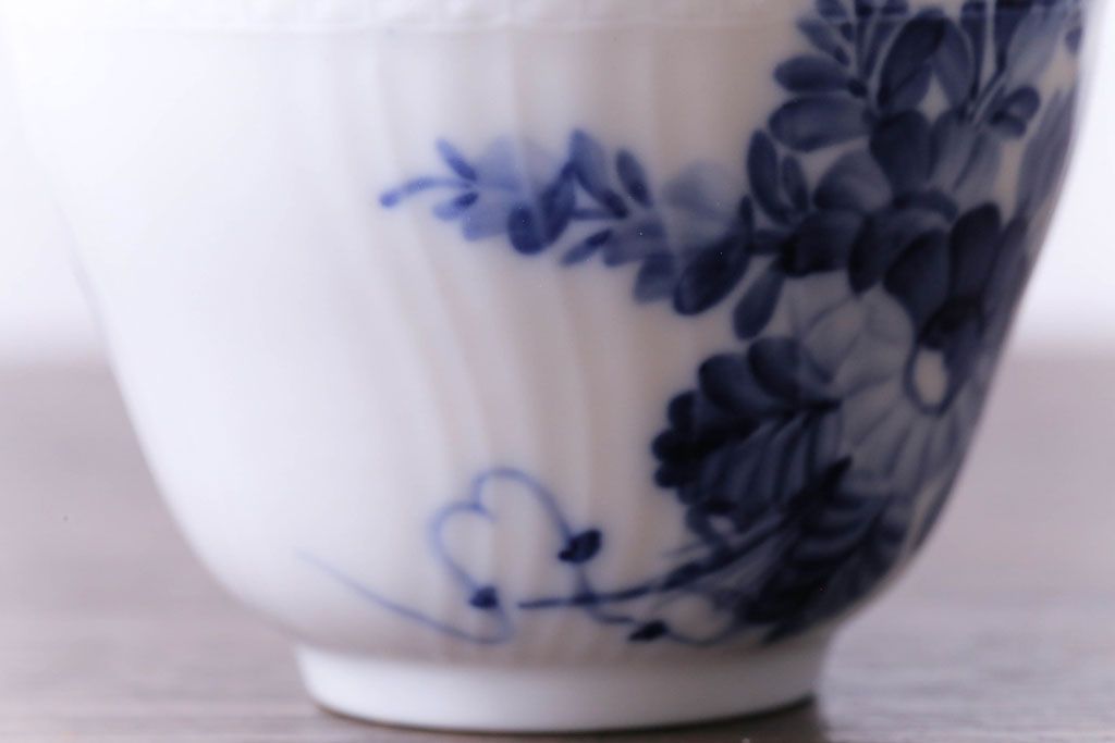 中古　ROYAL COPENHAGEN(ロイヤルコペンハーゲン)　ブルーフラワー　カーブ　コーヒーカップ&ソーサー(洋食器)2客セット