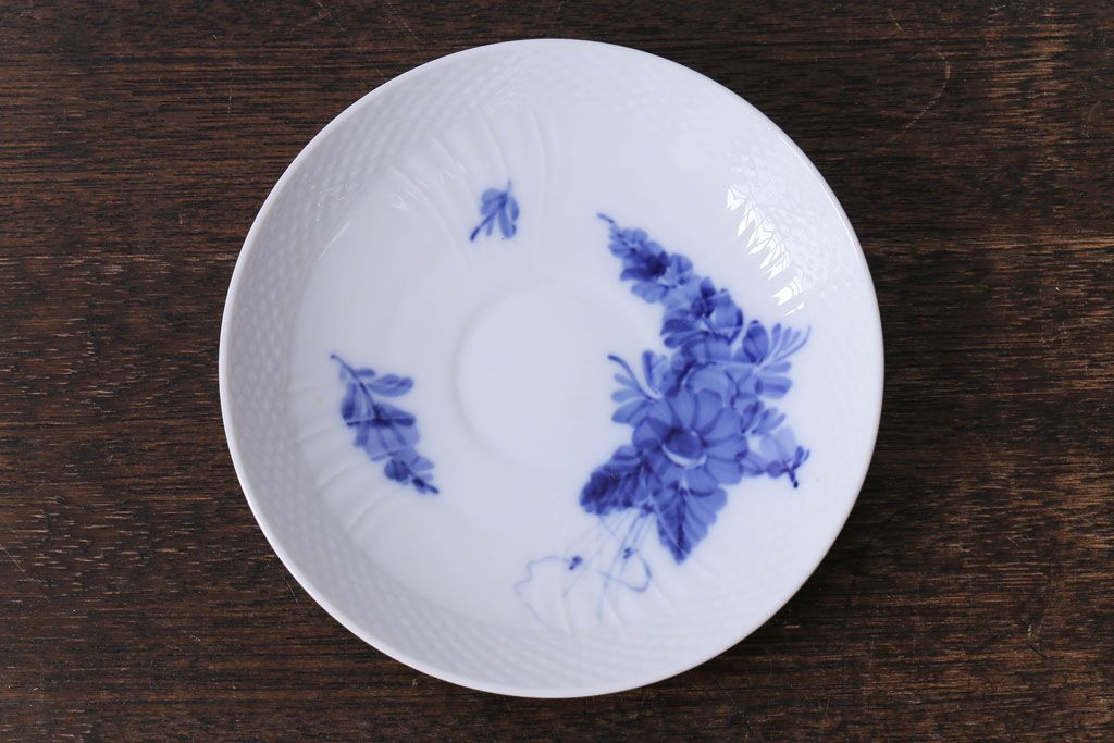 中古　ROYAL COPENHAGEN(ロイヤルコペンハーゲン)　ブルーフラワー　カーブ　コーヒーカップ&ソーサー(洋食器)2客セット