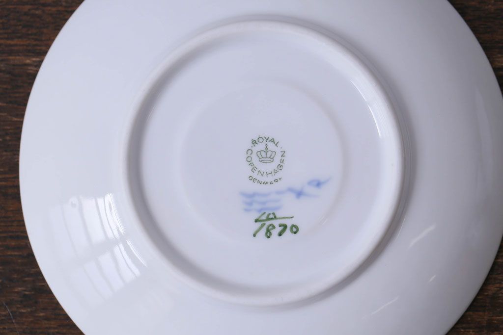 中古　ROYAL COPENHAGEN(ロイヤルコペンハーゲン)　ブルーフラワー　カーブ　コーヒーカップ&ソーサー(洋食器)2客セット