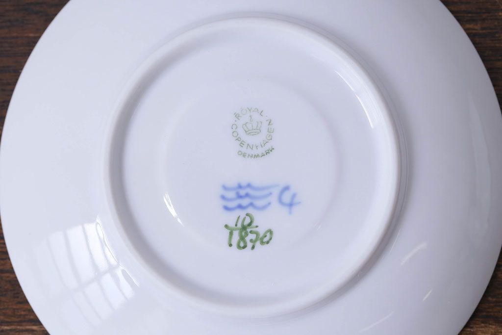 中古　ROYAL COPENHAGEN(ロイヤルコペンハーゲン)　ブルーフラワー　カーブ　コーヒーカップ&ソーサー(洋食器)3客セット