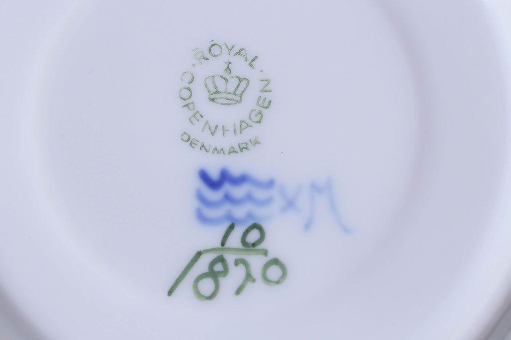 中古　ROYAL COPENHAGEN(ロイヤルコペンハーゲン)　ブルーフラワー　カーブ　コーヒーカップ&ソーサー(洋食器)3客セット