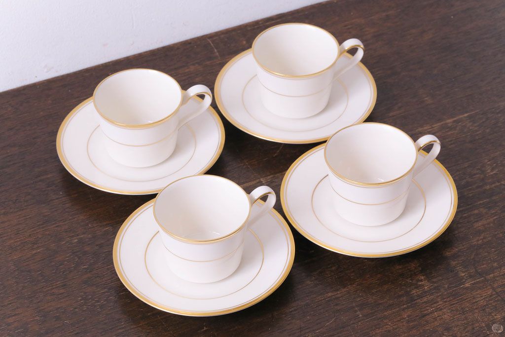 中古 ノリタケ(Noritake) リントン(LINTON)シリーズ カップ&ソーサー4客セット(洋食器) | ラフジュ工房